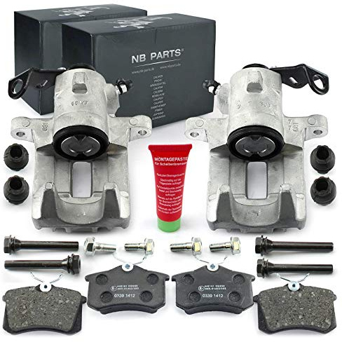 NB PARTS 2x Bremssattel + Bremsbeläge hinten passend für Audi A3 8L TT 8N Seat Ibiza 2 VW Golf IV