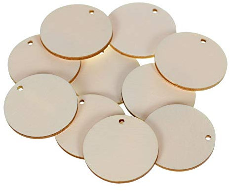 Holz Scheiben Kreise mit Loch - Deko Basteln Ø 1-60cm, Durchmesser:Ø 15cm, Pack mit:10 Stück