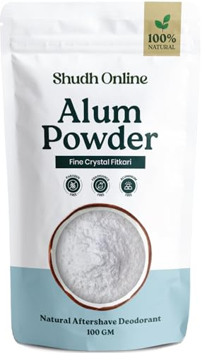 Alum Powder for Skin, Piedra de Alumbre en Polvo (3.5 oz - 100g), Fitkari Alum Stone for Face, Granulado Alumbre para Lavado Intimo, Tawas Allum Salt Spice