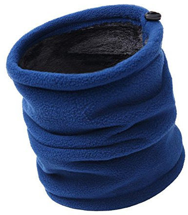 Dicker Fleece-Halswärmer für den Winter, Thermo-Halstuch, für Fußball, Radfahren, Ski, Schlauch-Gesichtsmaske - Blau - Large