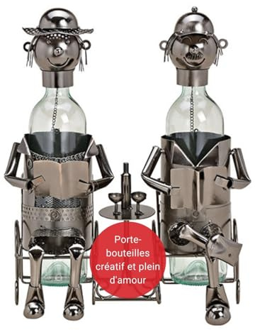 WOMA Wein Flaschenhalter - Weinflaschenhalter Metall mit Figuren als Geschenk oder Dekoartikel für zu Hause…