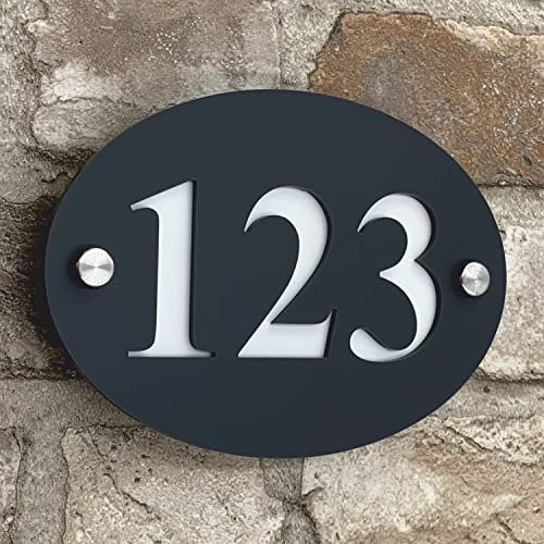 The House Sign Company – Cheltenham Personalised House Sign | 16cm X 12cm | Acrylic Door Plaque with Number | Weatherproof Outdoor House Name Plate