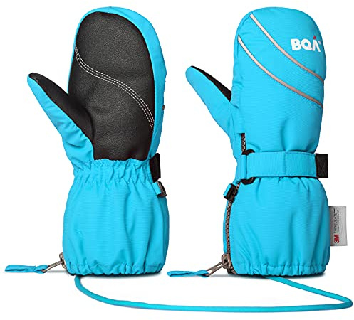 BQA Guanti Neve Bimbo Guanti Sci Bimba Guanti Bambino Guanti Sci Bambina Guanti da sci per Snowboard bambini 2-8 Anni Ragazzi e Ragazze