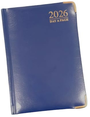 1ABOVE 2026 Premium Quality A6 Day to Page Diary | Hardback Gilt Edges Metal Corners | 60gsm-Paper - for Home and Office Use (BLUE)