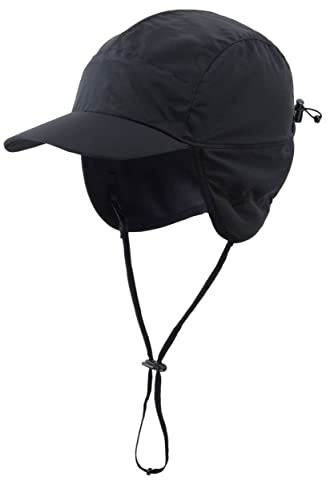 Magracy Outdoor-Baseballkappe für Herren, wasserdicht, Wintermütze mit Ohrenklappen, Schwarz, L