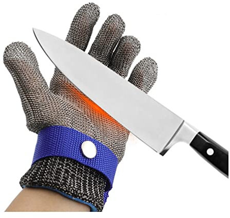 AGYH Anti-cut Gloves 316 Steel Wire Cut Resistant Gloves, Food Grade Safety Cut-resistant Work Gloves, Chain Mail Gloves (Size : 1PCS/XXL)
