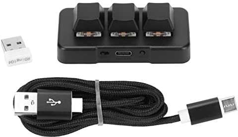 Folanda Mini Teclado USB de 3 Teclas, Teclado Mecánico para Juegos con Retroiluminación RGB con 3 Modos de Conexión, Mini Teclado Mecánico Estándar de Programación Inalámbrico Ergonómico de 2,4 G