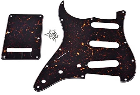 KAISH Lefty ST/Strat Style SSS Pickguard Linkshänder Tremolo Trem Abdeckung Rückplatte für Stratocaster/Strat, hergestellt in den USA/Mexiko, dunkle Schildkröte