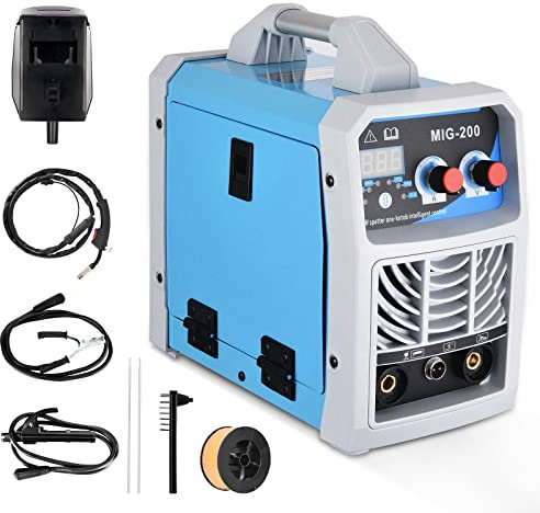 Aomdom Poste à Souder, 200A 220V Portable Poste à Souder Inverter, ARC/MIG/TIG 3 en 1 Machine à Souder électrique avec écran LCD, IGBT Inversor Souder kit pour Automobile, Plomberie et DIY