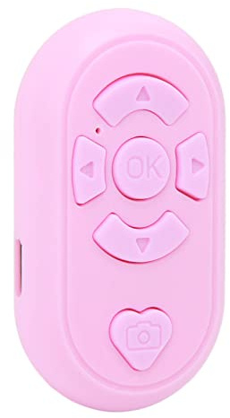Télécommande Bluetooth sans Fil pour Application de Téléphone Portable for iOS Android, Contrôleur de Page et Bouton D'obturateur de Caméra (Rose)