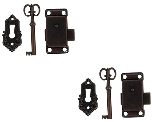Uonlytech 4 Sets Antikes Schnallenschloss Für Schmuckschatulle Retro-schranktür Schlüsselschlösser Robustes Material Lochpassung Projektfreundlich