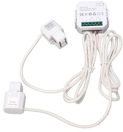 Pinza Amperometrica Monofase, Controllo APP da 2,4 GHz Protezione da Sovraccarico Ampio Monitor di elettricità WiFi CA 100‑240 V Sensibile all'applicazione per Circuito (WHITE)