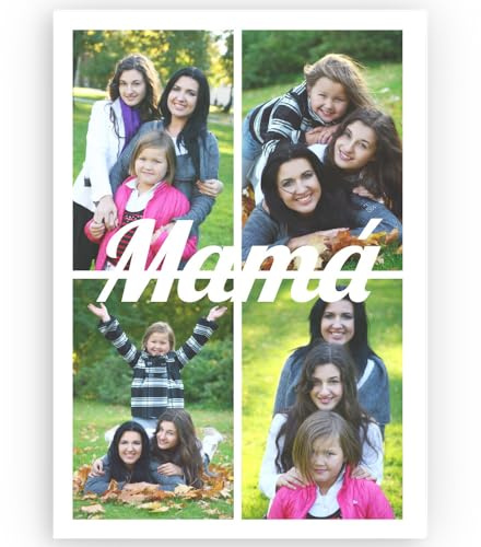 Transparent Gift Placa Personalizada con Cuatro Fotos. Regalos para Familiares, Amigos y Pareja. Regalos Originales para Mujer y Hombre. Regalos Cumpleaños y Navidad. Placa de Metacrilato Transparente