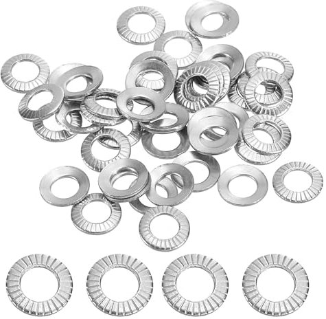 PATIKIL 304 Stainless Steel Flat Washers, 100 Pack M3x6mm Belleville Spring Disc Washer Conical Knurled Metric Gasket for Automotive Industrial Construction