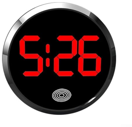 Reloj de coche en el salpicadero del coche, mini reloj de ventilación pequeño para salpicadero, reloj de coche luminoso para decoración (luz roja plateada)