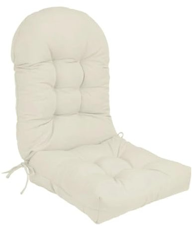 HONGYEMY Liegenauflage Sonnenliege-Kissen, Gartenstuhl-Kissen, Sonnenliegen-Kissen, Stuhlkissen mit hoher Rückenlehne, wasserdichtes Schaukelstuhl-Kissen for Wohnzimmer Deckchair Auflage(Beige)