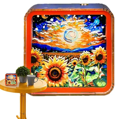 Tianeri Puzzle in legno, luce notturna con ricarica USB, luce notturna puzzle in legno, decorazione per la casa per camera da letto, soggiorno, studio