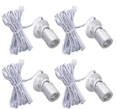 Naroote LED-Spot-Leuchten, Strahler 5 V mit 2 M Kabellänge, Mini-Spot-Leuchten für Vitrinen, Schmuckschränke, Schränke, Eingangsbereiche, Tische, Regale (Warmes Licht #15)
