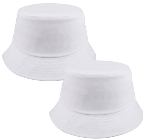Zcbzbn 2 StüCk Fischerhut Sonnenhut Anglerhut Faltbarer Sommer-Outdoor-Hut Geeignet für Sommer-Sonnenschutz Strand Angeln (DE/NL/SE/PL, Alphanumerisch, Einheitsgröße, L, Weiß)