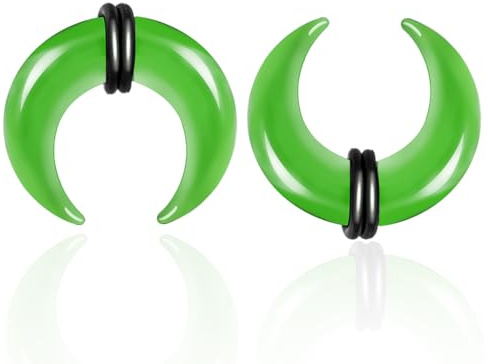 DOEARKO Septum Dehnen 2Pcs Pincher Tapers Septum Ring C Form Buffalo Horn Ohr Tunnel Dehnschnecke mit O Ringe Expander Piercing Schmuck für Frauen Männer