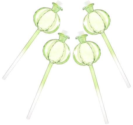 ibasenice Lot De 4 Piquets à Arrosage Automatique Cactus en Verre, Système D’arrosage pour Plantes en Pot, Jardin D’intérieur Et Extérieur, Dispositif D’Irrigation Pratique Et Décoratif