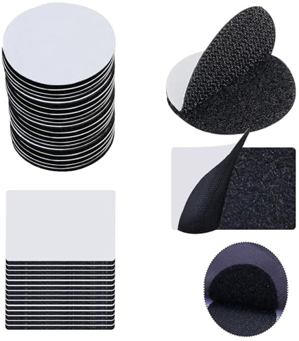 20 Paare Klettband Selbstklebend, Runde und Rechteck Nylon Doppelseitig Klettverschluss Selbstklebend Befestigung Ohne Bohren Wiederverwendbar für Wände Boden tür Kunststoffe Gläser
