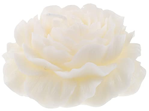 Bougie sans Fumée Parfumée Décorative Pivoine pour Ambiance Festive | Forme Fleur Pivoine, Style Rustique et Ferme, Blanc, pour Table, Festival, Épouse ou Amies