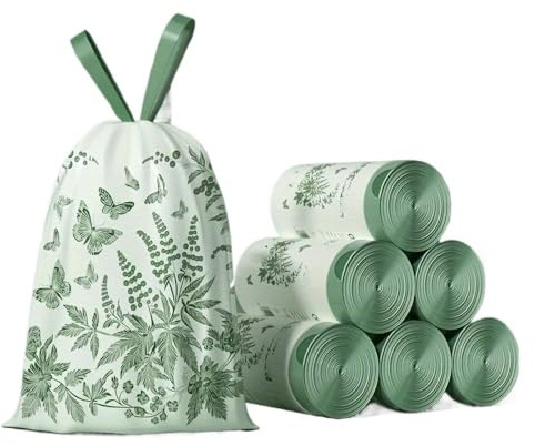 Sacs poubelles, 180 pièces, vert menthe, anti-fuites, design indéchirable, nettoyage facile dans la cuisine, la salle de bain, sacs poubelles de salle de bain