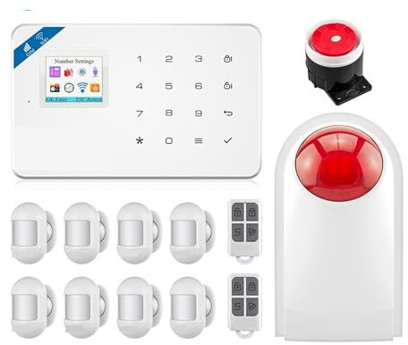 Sistema di sicurezza domestica, Smart Alarm di sicurezza domestica intelligente Antifurto GSM Unità centrale Pannello di allarme APP Controllo movimento(KIT 2)