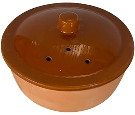 Pentola per il Pane in Terracotta 21 cm – Cottura Naturale nel Forno – Artigianale e Fatta a Mano in Italia – Ideale per Pane, Focacce e Lievitati