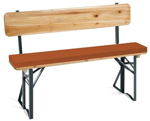EXZFW Biertischgarnitur Auflagen, Bierbankauflagen für Sitzkissen Bierbank, UV-BestäNdig Wasserabweisend 220x25cm Bierbank Auflagen für Bierbank Festzeltgarnitur Auflage Bierbank,Orange 37,170X25X3CM