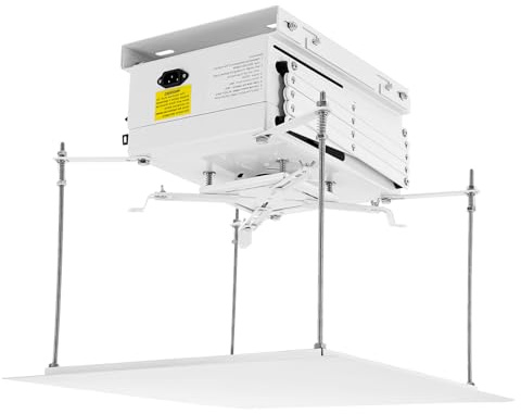 Zalydala Soporte de techo para proyector, altura regulable automáticamente con mando a distancia, capacidad de carga de 10 kg, para cine en casa, salas de conferencias, fácil montaje y agarre estable