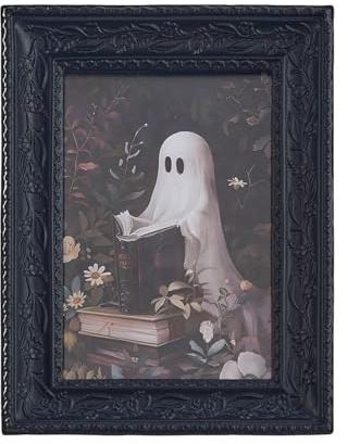 FytStycale Marco de Fotos Ornamental Soporte de Imágenes Adorno para Pared Portarretratos Artesanal de Resina Duradera Adecuado para Fiestas Y Día de Brujas, Rectángulo