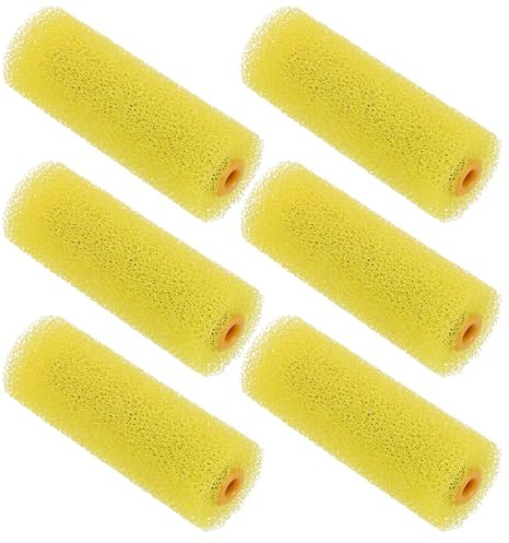 QUARKZMAN 6 Piezas Rodillo De Pintura 4 Pulgadas Longitud Pequeña Amarillo