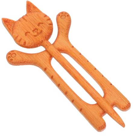 TOYANDONA Broche Chat Bois pour Vêtements Insigne Décoratif pour Pull et Châle Pince Mignonne pour Foulard et Col