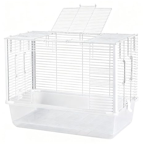 Fågelbur Stor papegojbur med förhöjt chassi, förhindrar stänk, transparent visning, Java Sparrow Budgerigar
