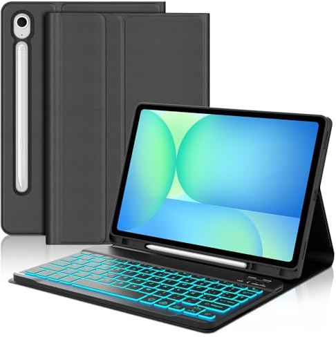 Tiiomioon Funda Teclado para Samsung Galaxy Tab S10 Lite/S10 FE 10.9-Negro