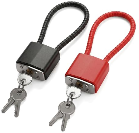 2 Piezas Candados de Cuerda de Acero con Llaves | Candado de Cable Flexible, Candado Cable Acero con Llave, para Bicicleta, Maleta, Puerta, Taquilla de Gimnasio
