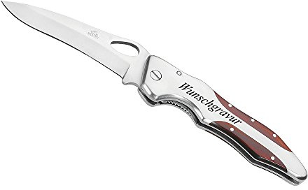 polar-effekt Taschenmesser mit Gravur - Klappmesser für Männer | Edelstahl und Holz, Geschenketui, Personalisiertes Survival-Messer, Geschenk zum Geburtstag, Weihnachten