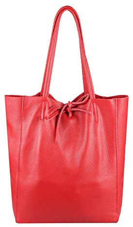 OBC Made in Italy Damen Leder Tasche XXL DIN-A4 Shopper Tote Hobo Bag Henkeltasche Handtasche Umhängetasche Ledertasche Schultertasche