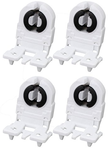 Aexit 4Pcs AC 500V 2A G13-F41F T8 Douille Lumière G13 Base Support De Lampe Fluorescent Blanc OZ243808X546627V