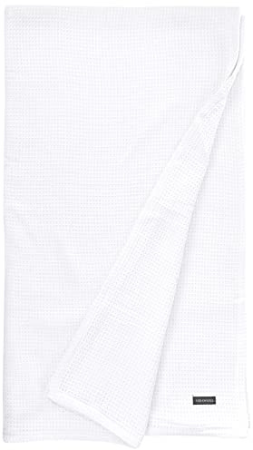 Vera Wang - King Blanket, Luxury Cotton Bedding, Soft Home Decor with Waffle Weave Knit (Waffleweave White, King)