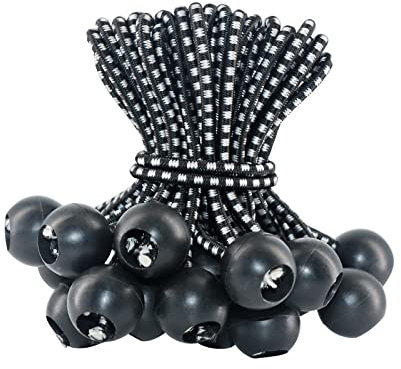 LOOGI Spanngummis mit Kugel 50 Stück, Planenspanner mit Kugel 10cm, Gummispanner Zeltgummis Expanderschlingen Gummischlaufen für Planen Zelt Banner