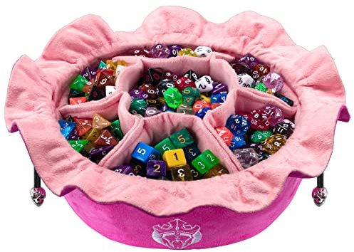 CardKingPro Immense Dice Bags with Pockets - Pink - Capacity 150+ Dice - Great Organizer for Dice Hoarders, Perfect for Dungeons and Dragons [Patented Design]