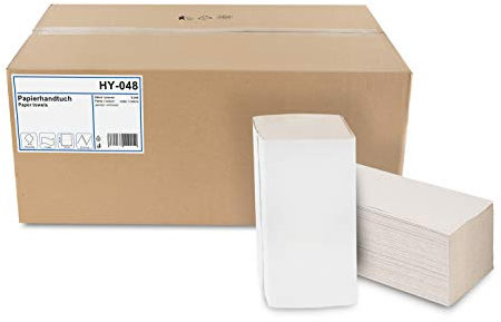 Hypafol Papierhandtücher für Spender | Recycling, 1-lagig, 25 x 23 cm | 5.000 Blatt | ZZ/V-Falz geeignet für Handtuchspender in Toiletten, Büros, Praxen und Studios
