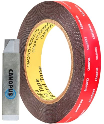 CANOPUS Profi Doppelseitiges Klebeband Extra Stark 4218P Wasserfest (20mm x 3m) Wasserfest Klebeband für den Auto, Kfz, Innen und Außenbereich, Nummernschildhalterung für KFZ, Double Sided Tape