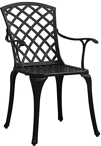 vidaXL 3-tlg. Bistro-Set Aluminiumguss Schwarz