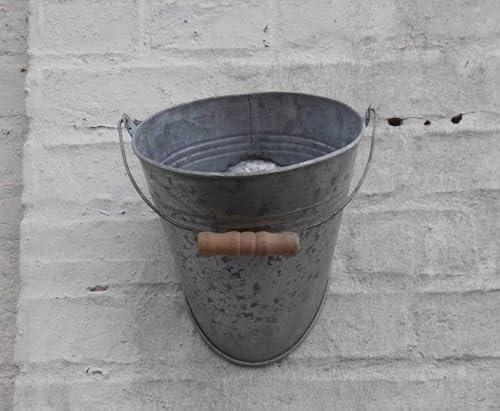 Deko-Impression Eimer für Wand Pflanztopf Blumentopf Pflanzkübel Eisen verzinkt 20 cm