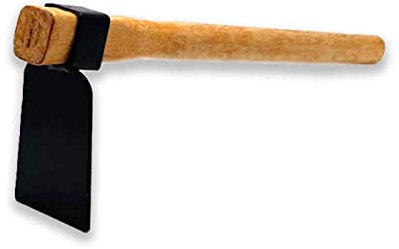 Azada con mango de madera, acero inoxidable, diseño ergonómico, fácil y cómodo, herramienta manual. 36 x 12,5 x 6 cm