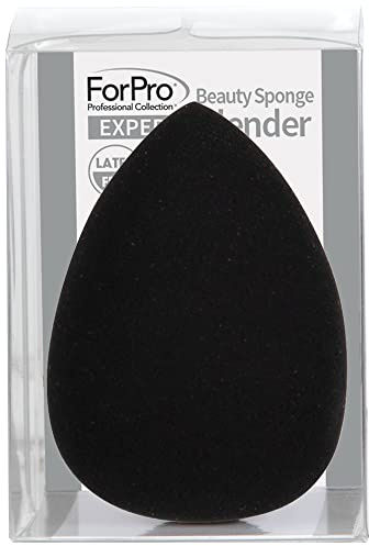 ForPro Professional Collection Expert Beauty Sponge Blender, Premium Makeup Sponge, Latex-Free, 100% Vegan & Cruelty-Free, Black